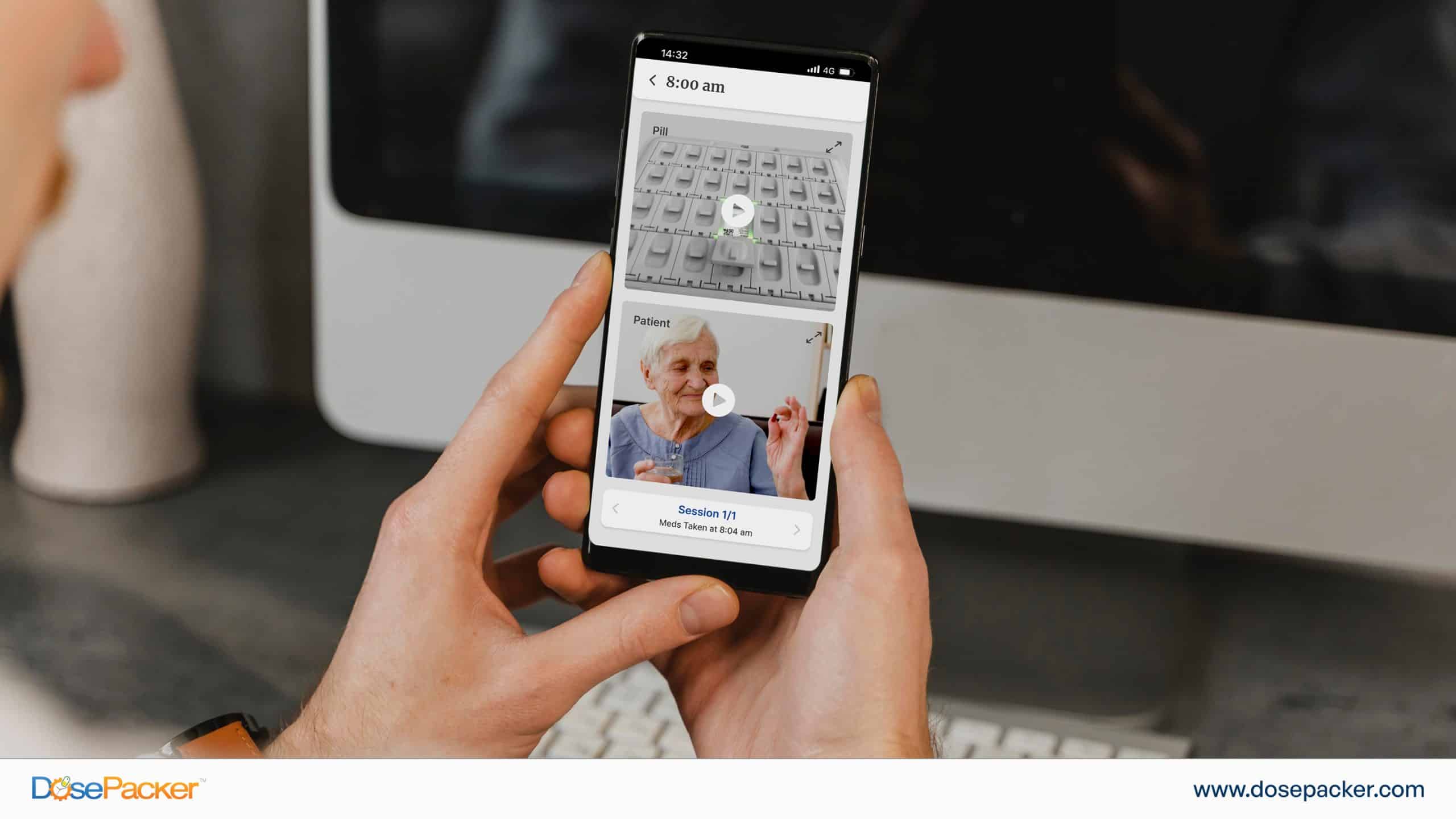 MyDoses app sharing medication adherence reports with family and caregivers