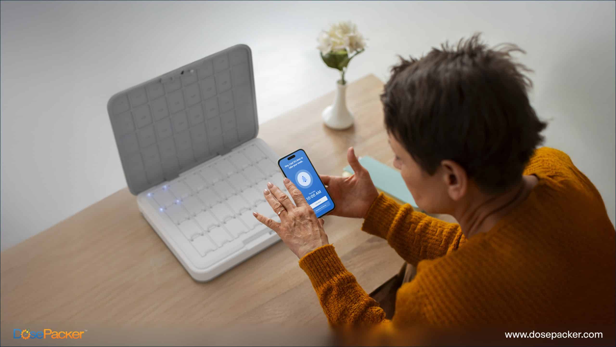 With DosePacker’s medication reminder app, providers can easily connect and monitor their patients.